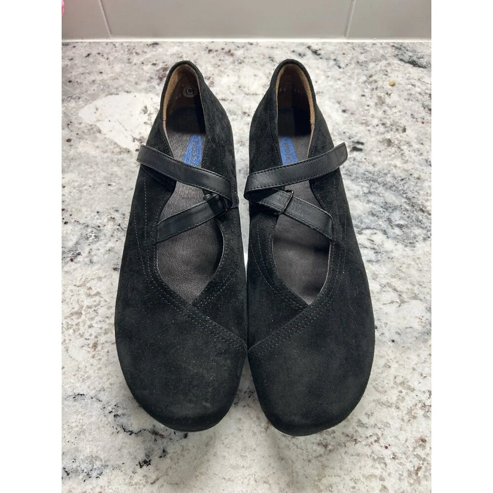 Wolky 42 Black Passion Mary Jane Goat Suede Leather US 11.5 Walking Shoe Comfort